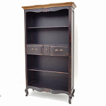 Стеллаж книжный из массива березы черного цвета с состаренным эффектом Vintage варинант исполнения - 2 | Loft Concept в Саратове