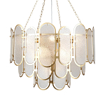 Люстра с многослойным эффектом из овальных элементов из непрозрачного стекла Conformation варинант исполнения - 1 | Loft Concept в Саратове