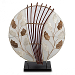 Настольная лампа из перламутра и дерева на подставке Indonesian Petal варинант исполнения - 1 | Loft Concept в Саратове