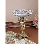 Чаша с цветочным орнаментом на ножке в виде бронзового ангела Eden Garden варинант исполнения - 5 | Loft Concept в Саратове