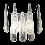 Бра с подвесками из рифленного стекла в форме капель на основании цвета хром Textured Glass варинант исполнения - 1 | Loft Concept в Саратове