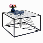 Журнальный стол черный с столешницей из прозрачного закаленного стекла Dynamics варинант исполнения - 2 | Loft Concept в Саратове