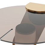 Дизайнерский журнальный стол с круглой столешницей из бронзированного стекла Honor Side Table варинант исполнения - 1 | Loft Concept в Саратове