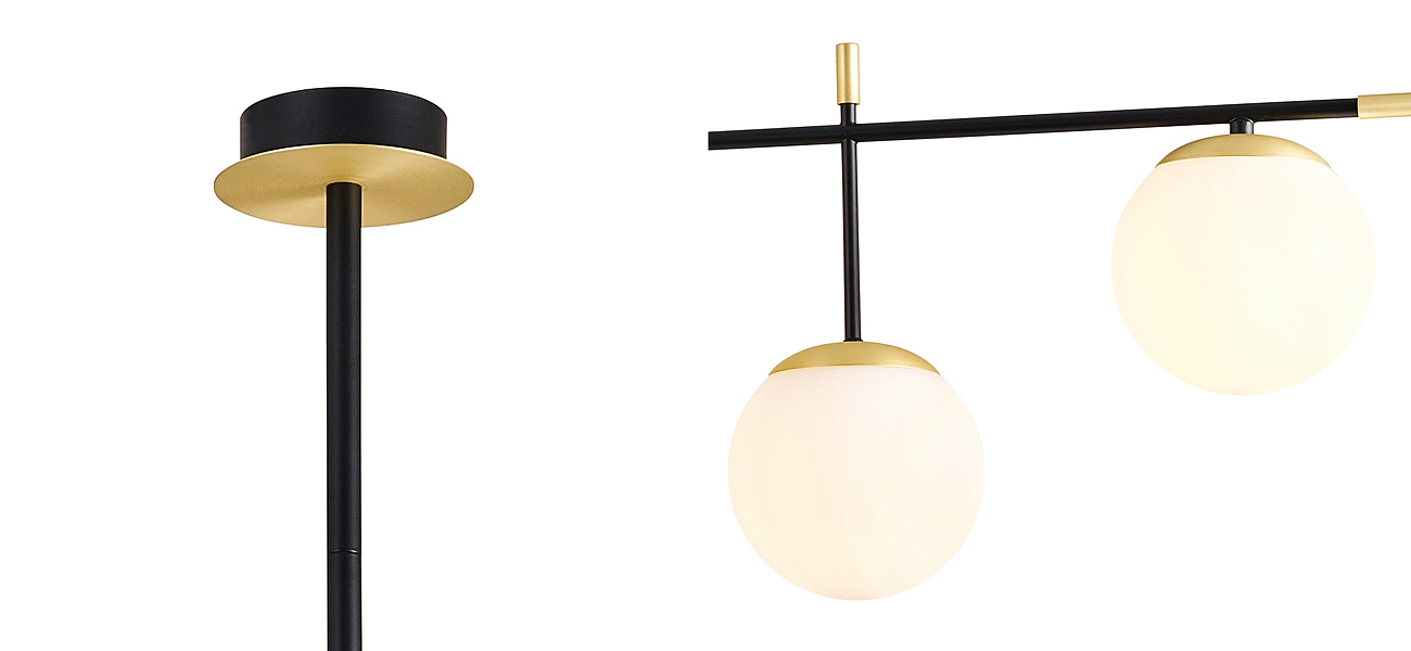 Люстра Черная с Золотом Spike Balls Hanging 9 Lamp Люстра Черная с Золотом Spike Balls Hanging 9 Lamp - Loft-Concept в Саратове