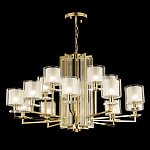 Люстра многоярусная с 15-ю цилиндрическими плафонами из стекла Laurent варинант исполнения - 3 | Loft Concept в Саратове