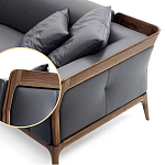 Диван двухместный c каркасом из массива дерева Double Sofa Made of Walnut Wood варинант исполнения - 2 | Loft Concept в Саратове