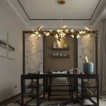 Люстра в виде золотой ветки с цветами и птичками Marvelous Garden варинант исполнения - 5 | Loft Concept в Саратове