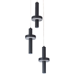 Каскадный светильник с 3-мя плафонами Flos Black Metal Acrylic Trio Hanging Lamp варинант исполнения - 2 | Loft Concept в Саратове