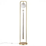 Торшер с шарообразным плафоном из белого стекла с подвеской из камня и длинной кисточкой Agatelle варинант исполнения - 1 | Loft Concept в Саратове