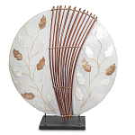 Настольная лампа из перламутра и дерева на подставке Indonesian Petal варинант исполнения - 2 | Loft Concept в Саратове