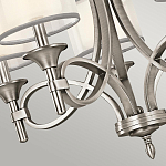 Люстра с белыми тканевыми абажурами в прозрачных стеклянных цилиндрах Kichler варинант исполнения - 8 | Loft Concept в Саратове