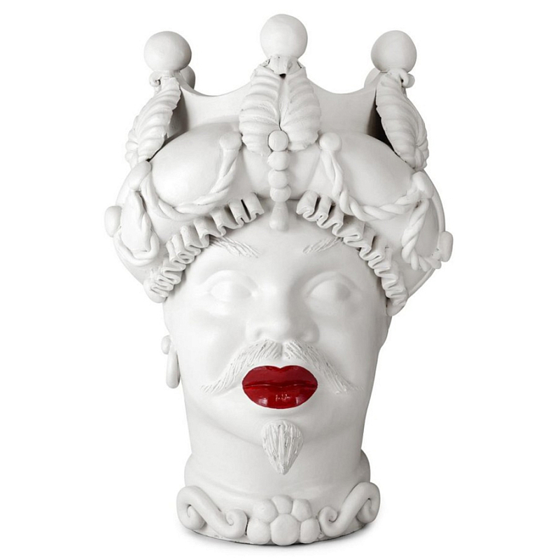 Ваза Vase Moro Man Baroque Matt Lipstick Белый Красный Ваза Vase Moro Man Baroque Matt Lipstick Белый Красный в Саратове | Loft Concept