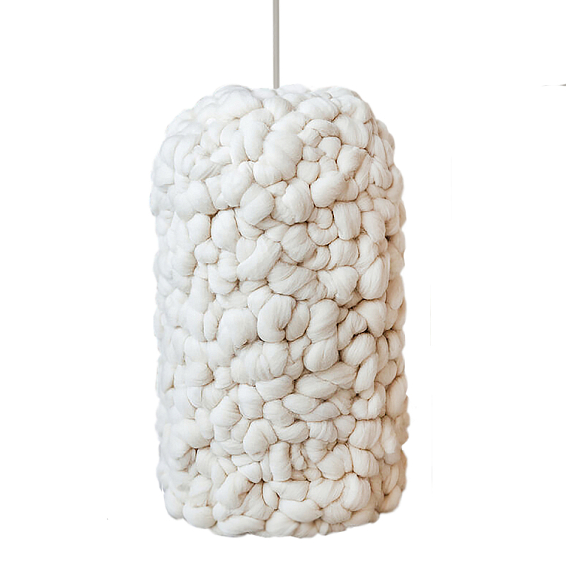Вязаный Светильник Wool Knitted Lamp Elongated Shape Бежевый в Саратове | Loft Concept 