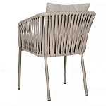 Стул серо-бежевый с декоративным плетением на спинке и подлокотниках Chair Weave варинант исполнения - 5 | Loft Concept в Саратове