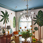 Обои с вышивкой ручной работы Mughal Trees Original colourway on linen варинант исполнения - 6 | Loft Concept в Саратове