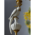 Подсвечник белый Попугай из фарфора с бронзовыми элементами Eden Garden варинант исполнения - 6 | Loft Concept в Саратове