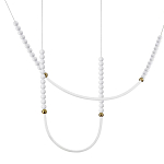 Подвесной светильник с 3-мя изогнутыми плафонами и белыми декоративными шариками PEARLS Suspension варинант исполнения - 1 | Loft Concept в Саратове