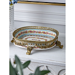 Чаша с цветочным орнаментом на бронзовых ножках Eden Garden варинант исполнения - 3 | Loft Concept в Саратове