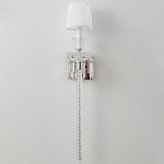 Бра с белым текстильным абажуром и хрустальными подвесками с декоративной кисточкой Lustre Reverie варинант исполнения - 7 | Loft Concept в Саратове