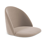 Барный стул со спинкой и металлической подставкой на 4-х деревянных ножках Бежевый Велюр Vendramin Chair варинант исполнения - 2 | Loft Concept в Саратове