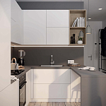 Кухонный гарнитур белый акриловый фасад Eveline White Kitchen Set варинант исполнения - 2 | Loft Concept в Саратове