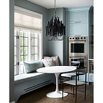 Люстра черная с несколькими ярусами деревянных палочек Bright Wooden Chandelier варинант исполнения - 5 | Loft Concept в Саратове