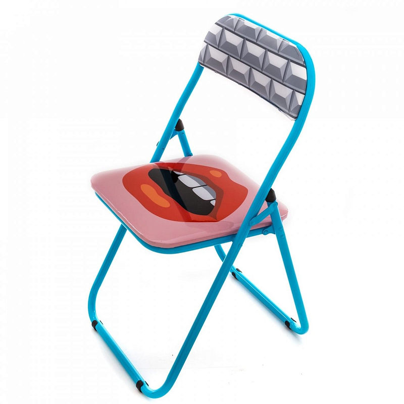 Стул Seletti Folding Chair Mouth Мульти Голубой в Саратове | Loft Concept 