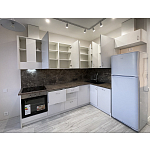 Угловой кухонный гарнитур белый и столешница под мрамор Gene Kitchen Set варинант исполнения - 6 | Loft Concept в Саратове