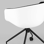 Офисное кресло из пластика с мягким сиденьем Eggshell Black варинант исполнения - 8 | Loft Concept в Саратове