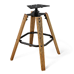 Барный стул со спинкой и мягкой обивкой с ромбами на 4-х деревянных ножках Бежевый Велюр Ava Charm варинант исполнения - 5 | Loft Concept в Саратове