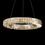 Люстра золотая в форме кольца с мозаичным хрустальным оформлением Sparks of Crystal варинант исполнения - 2 | Loft Concept в Саратове