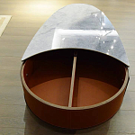 Дизайнерский журнальный стол овальной формы с открывающейся столешницей Caleb Coffee Table варинант исполнения - 1 | Loft Concept в Саратове