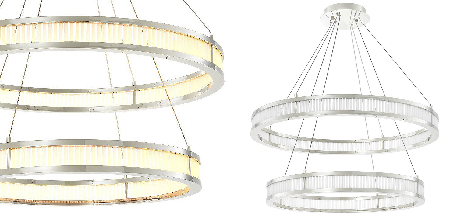 Люстра Eichholtz Chandelier Damien Double Nickel Люстра Eichholtz Chandelier Damien Double Nickel - Loft-Concept в Саратове