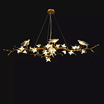Люстра в виде золотой ветки с цветами и птичками Marvelous Garden варинант исполнения - 9 | Loft Concept в Саратове