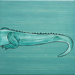 Плитка с узором Крокодил байдарочник варинант исполнения - 4 | Loft Concept в Саратове