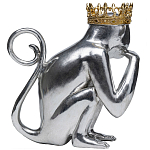 Статуэтка обезьяна в короне серебряная Golden Monkey варинант исполнения - 2 | Loft Concept в Саратове