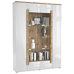 Шкаф-витрина с белым глянцевым фасадом 4-х дверная Grace of Furniture варинант исполнения - 1 | Loft Concept в Саратове