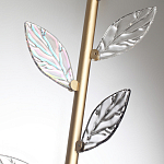 Бра с золотистой вертикальной трубкой и декоративными прозрачными листьями из стекла Sylva  варинант исполнения - 6 | Loft Concept в Саратове