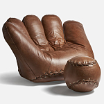 Дизайнерский кожаный пуф в виде бейсбольного мяча Poltronova Joe Ball Pouf варинант исполнения - 2 | Loft Concept в Саратове