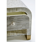 Тумбочка прикроватная с ящиком Tofino White Bone Inlay  Bedside Cabinet   варинант исполнения - 2 | Loft Concept в Саратове