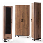 Шкаф-витрина в стиле лофт с чёрной стеклянной дверью Urban Style Space 2 варинант исполнения - 4 | Loft Concept в Саратове