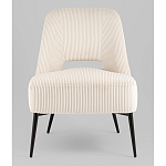 Кресло лаунж Бостон велюр рельефный молочный на черных ножках варинант исполнения - 4 | Loft Concept в Саратове