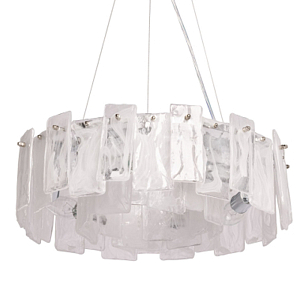 Люстра круглая с подвесными прямоугольными пластинами из стекла Glacier Panels