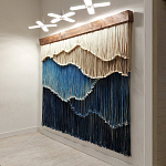 Текстильный Арт-объект на стену ручной работы из веревок Blue Mountains варинант исполнения - 1 | Loft Concept в Саратове
