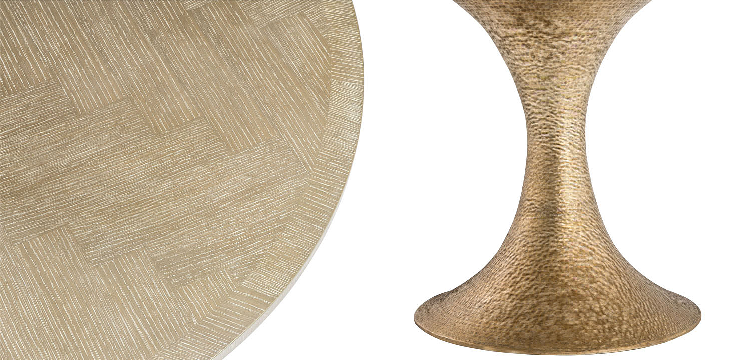 Обеденный стол Eichholtz DINING TABLE MELCHIOR ROUND brass Обеденный стол Eichholtz DINING TABLE MELCHIOR ROUND brass - Loft-Concept в Саратове