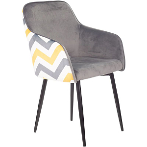 Стул SHARRON Chair Серый и Желтый Зигзаг