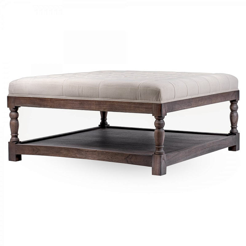 Оттоманка Coffee Table Ottoman linen and oak wood ivory ( слоновая кость ) Дерево Темно-Серый Оттоманка Coffee Table Ottoman linen and oak wood ivory ( слоновая кость ) Дерево Темно-Серый в Саратове | Loft Concept