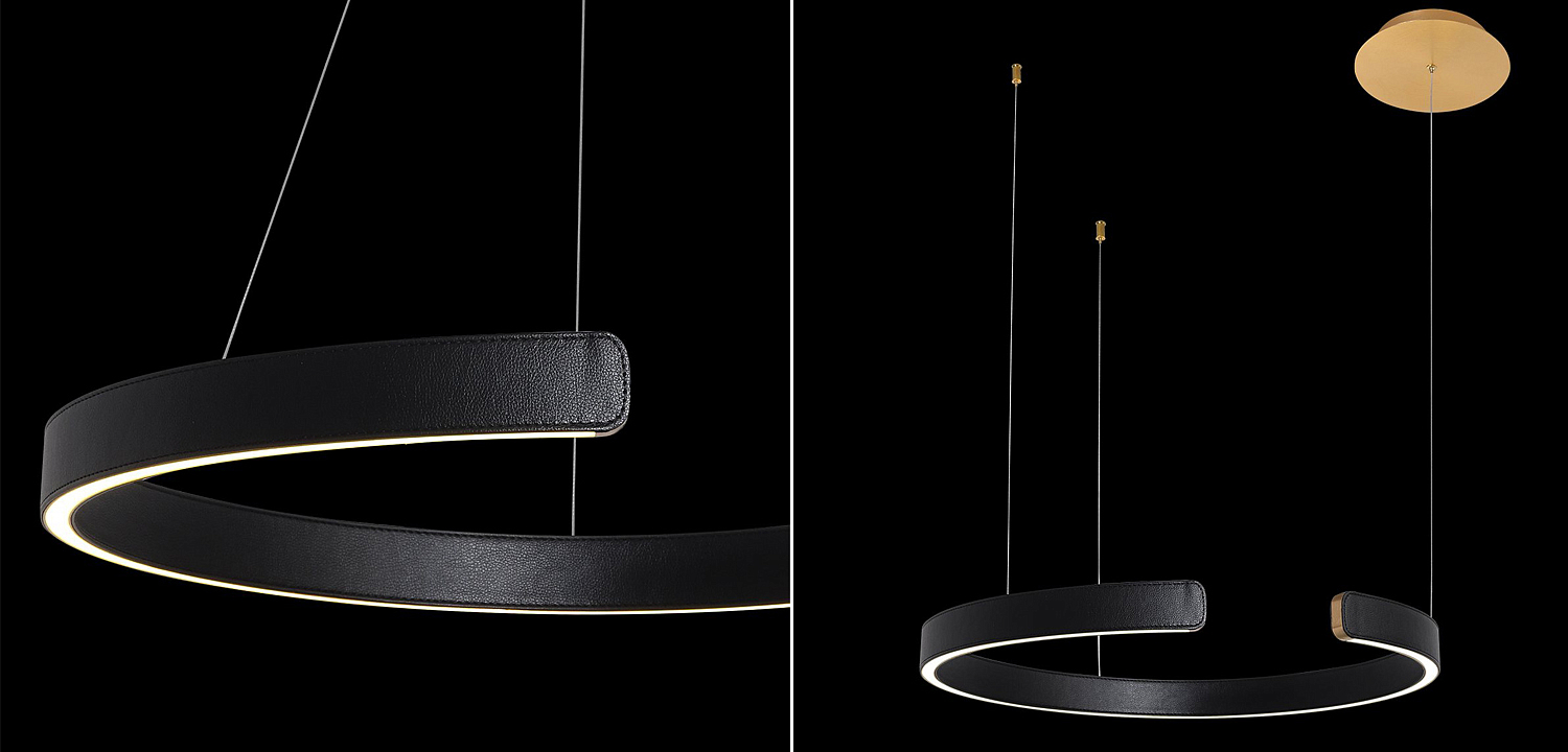 Подвесной светильник Half Ring black leather 60 Подвесной светильник Half Ring black leather 60 - Loft-Concept в Саратове