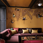 Обои с вышивкой ручной работы Étienne Original colourway on wool sateen варинант исполнения - 2 | Loft Concept в Саратове