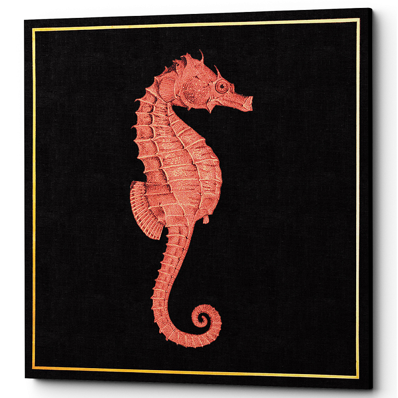Постер Sea Horse Poster Черный Красный Постер Sea Horse Poster Черный Красный в Саратове | Loft Concept